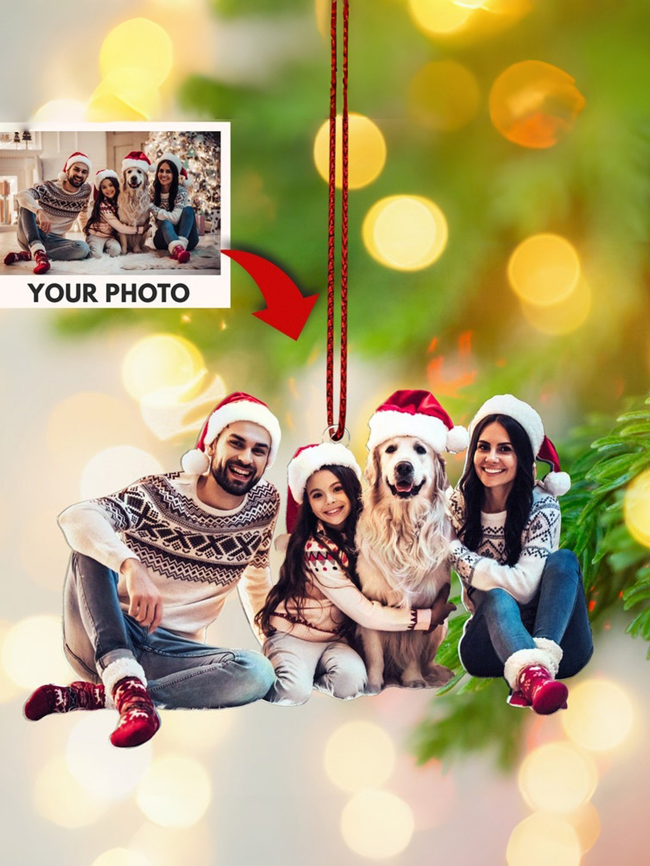 Custom Family Photo Christmas Ornaments